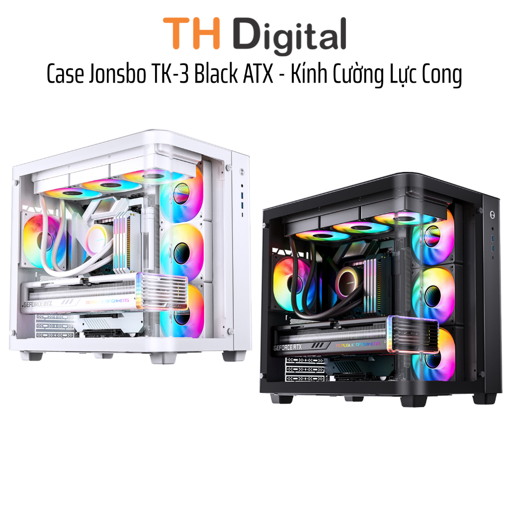 VỎ CASE PC JONSBO TK-3 BLACK MID TOWER ATX / M-ATX / MINI-ITX - KÍNH CONG 270° - HÀNG CHÍNH HÃNG