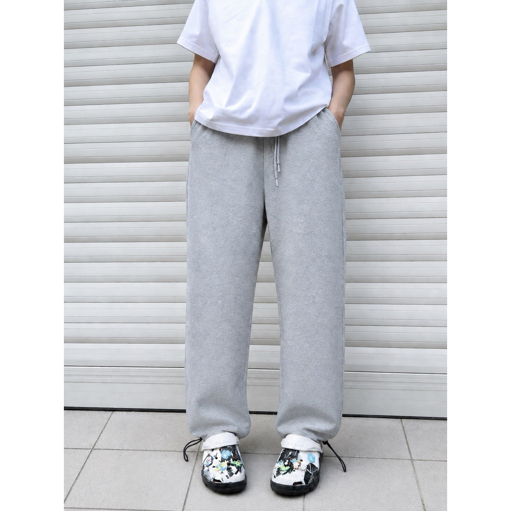Quần jogger nỉ cua cotton xám
