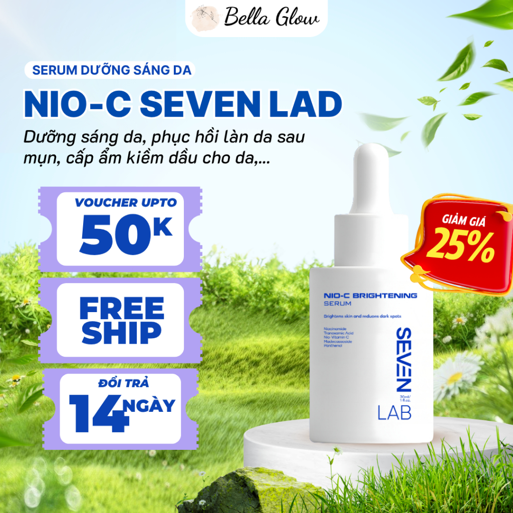 Serum dưỡng trắng da nam Nio-Vitamin C SEVENLAB mờ thâm mụn, sáng da nhanh 30ml