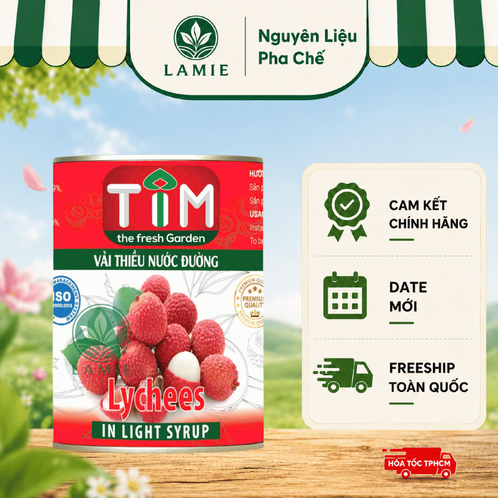 Vải Thiều Ngâm Đường TIM 560gr | Vải TIM | Vải Ngâm NIF (cũ)