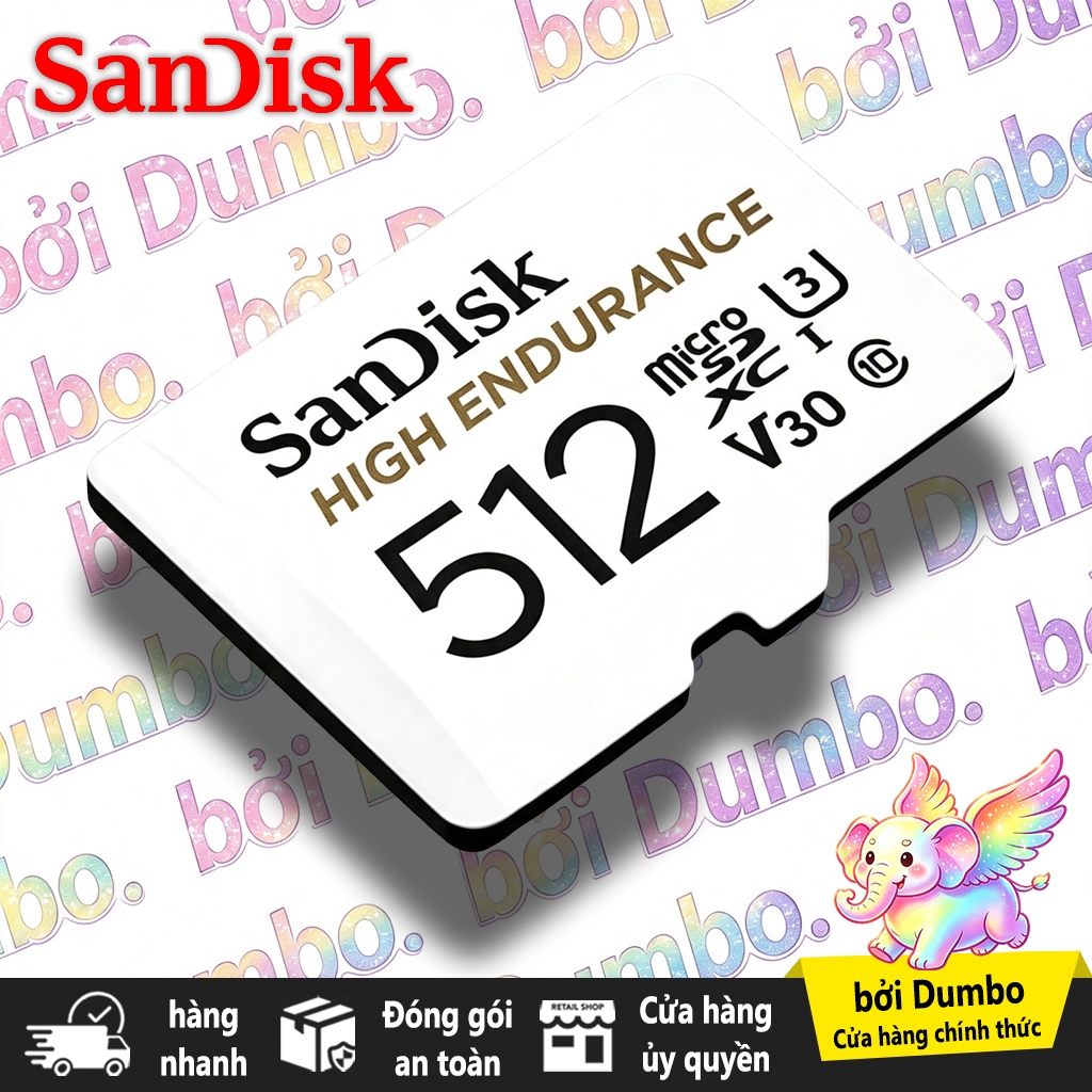 Thẻ nhớ Sandisk High Endurance 32GB - 64GB - 128GB - 256GB - 512GB - 1TB MicroSDXC 100MB/s Bảo hành 