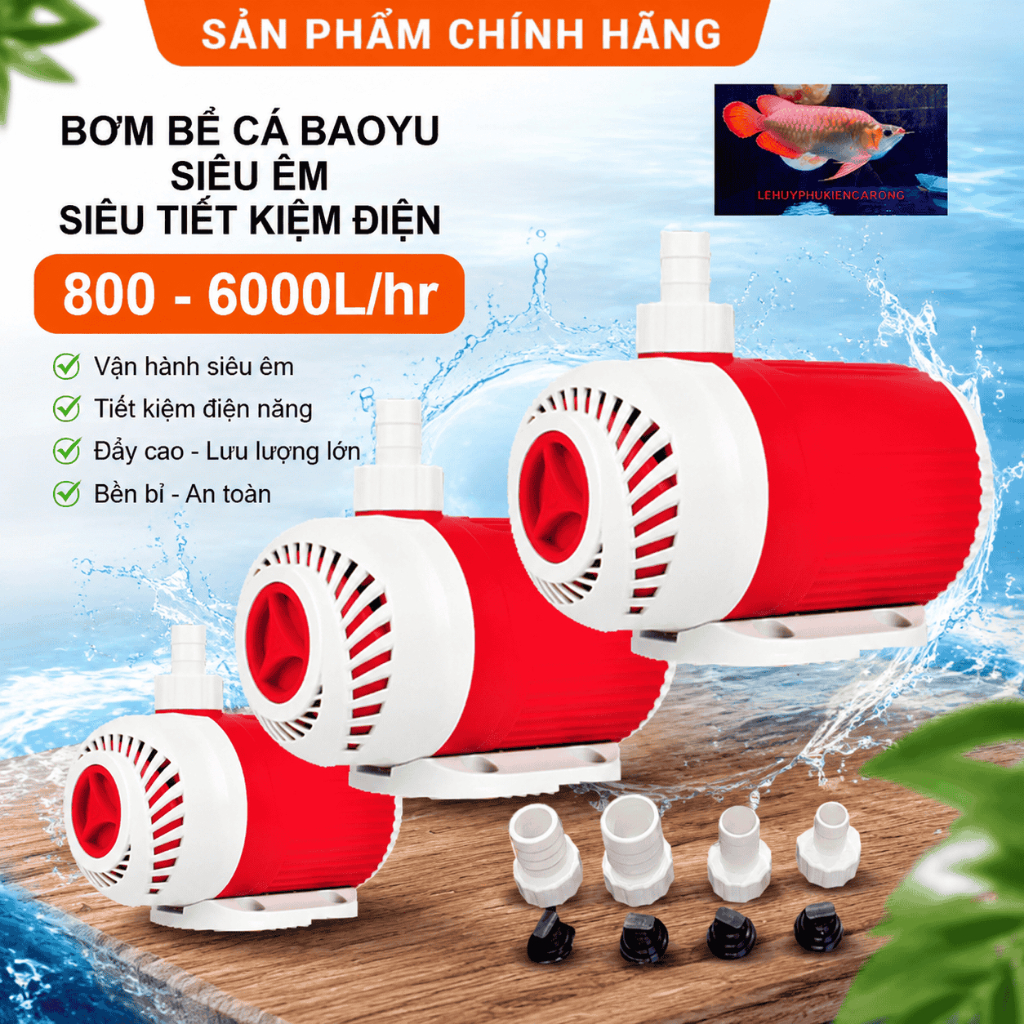 Bơm bể cá baoyu BY103 30W BY104 40W BY105 50W non bộ, tiểu cảnh, lọc nước hồ cá