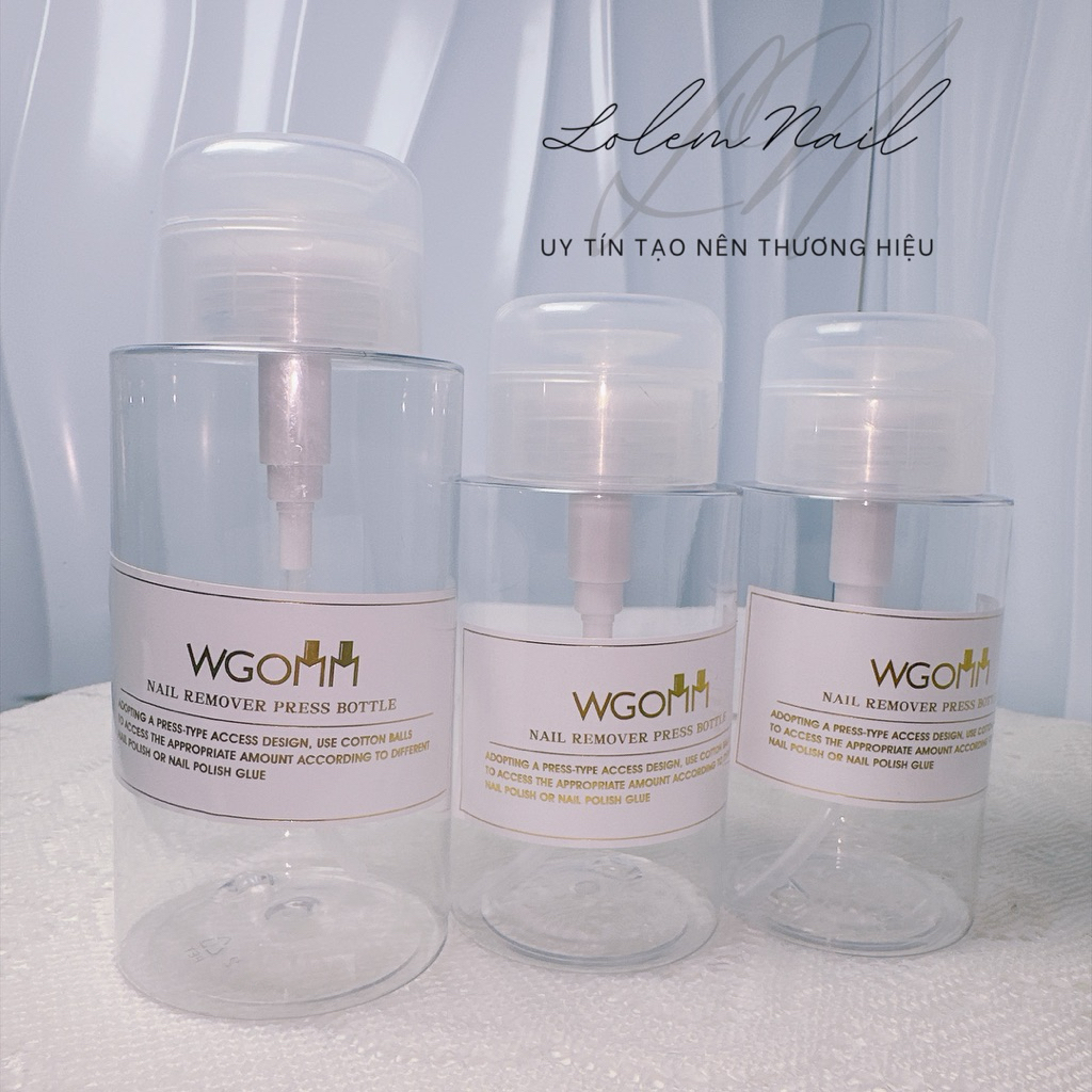 Chai Đựng Dung Dịch Làm Nail Nắp Nhấn  Trong Suốt - Bình Nhấn Lấy Cồn Nước Lau Gel Acetone Tiện Lợi