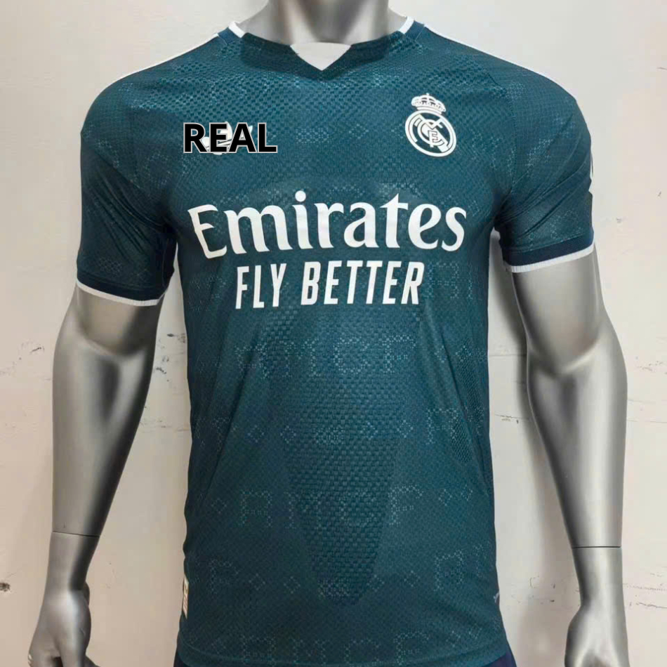 Áo PLAYER REAL MADRID, Áo REAL Player XANH 2026 - Chuẩn Áo Đấu, Hàng Nhập Khẩu Cao Cấp
