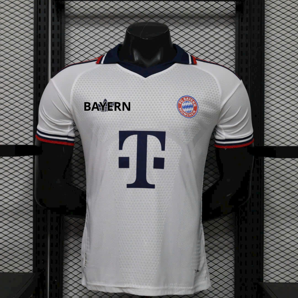 Áo Bóng Đá BAYERN, Áo BAYERN MUNICH Player Trắng 2026 - Chuẩn Áo Đấu, Hàng Nhập Khẩu Cao Cấp