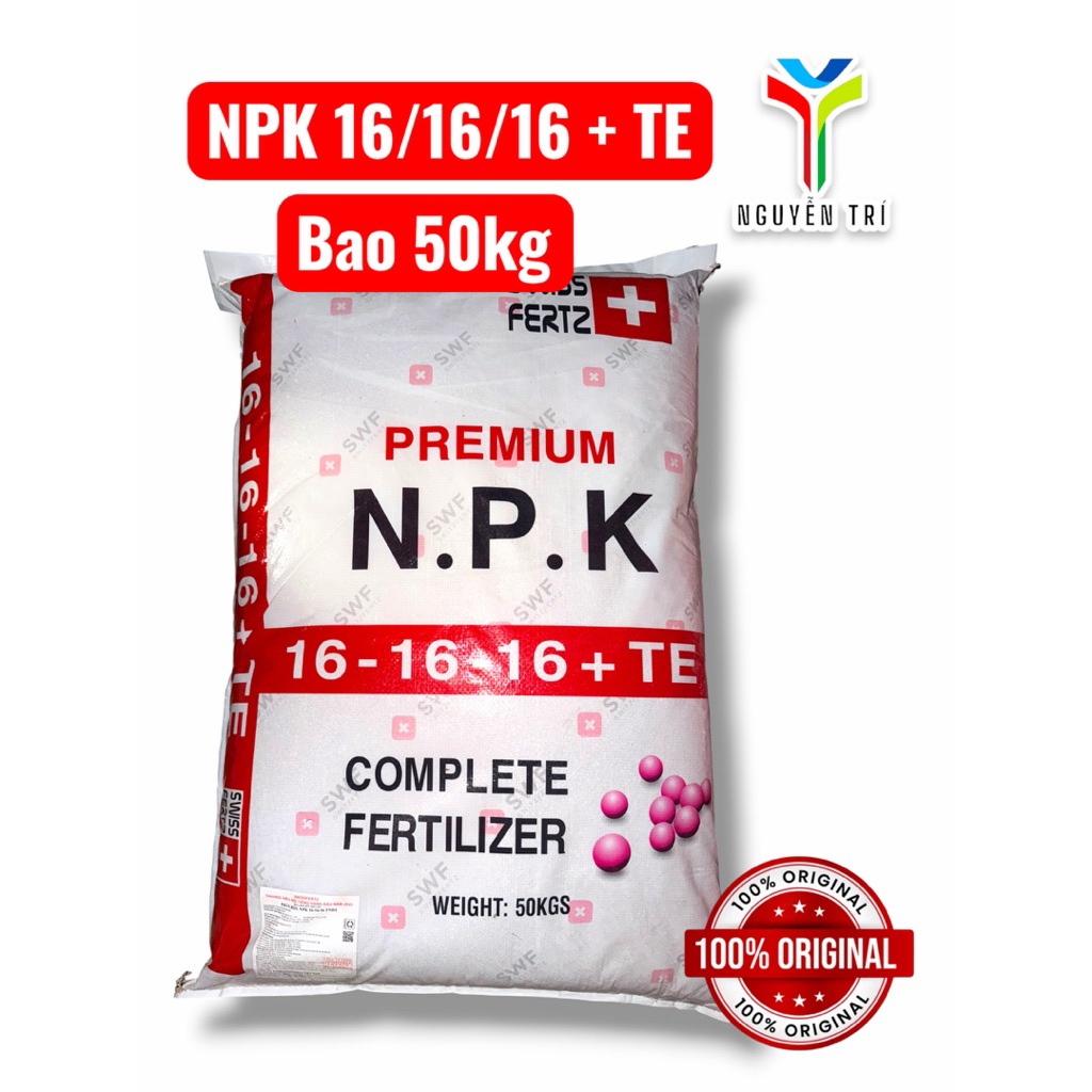 NPK 16-16-16+TE Swissfertz Nhập Nga (Bao 50kg) - Dinh Dưỡng Cân Đối Cho Mọi Loại Cây