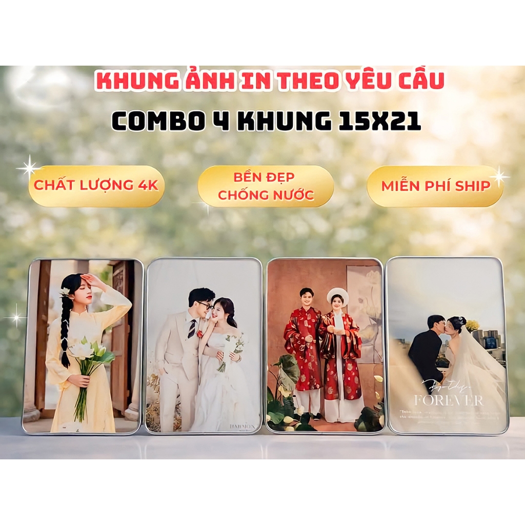 [Sốc combo 4 khung 13x18 chỉ 125k].Khung Ảnh Tráng Gương Để Bàn Theo Yêu Cầu, Kích Thước 13x18