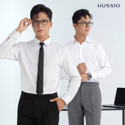 Áo Sơ Mi Trắng Nam Dài Tay Công Sở Cao Cấp, Chuẩn Form Slimfit, Thoáng Mát, Khử Mùi, Chống Nhăn - HUSSIO
