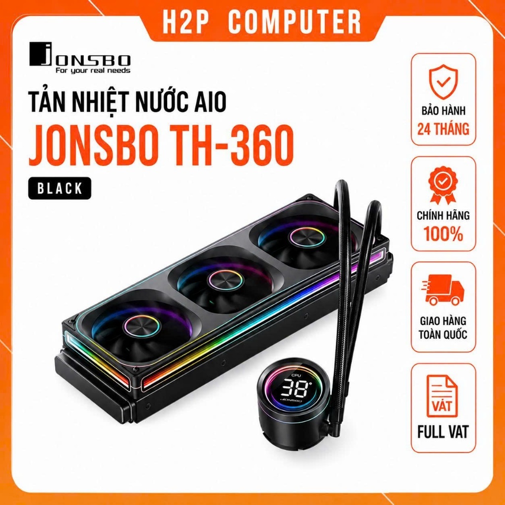 TẢN NHIỆT NƯỚC AIO JONSBO TH-360 BLACK-BẢO HÀNH 24 THÁNG