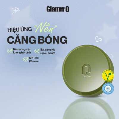 [KOL] Phấn Nước Căng Bóng GLAMRR Q Vegan Super Glow Cushion SPF50+/PA++++ (1 lõi x 15g)