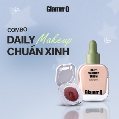 [KOL] Combo Glamrr Q Kem nền Skintint (30ml) & Má hồng kem đa năng Lip Cheek Pot (1.8g)
