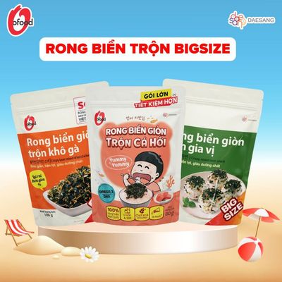 [O'FOOD VN] RONG BIỂN GIÒN TRỘN BIGSIZE – SNACK RONG BIỂN HÀN QUỐC, ÍT MUỐI, ĂN LIỀN, TRỘN CƠM