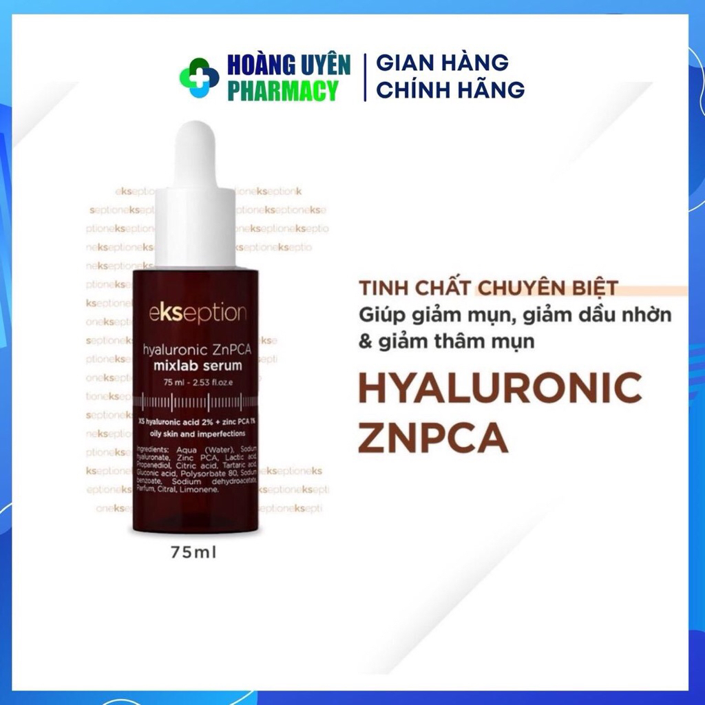 HÀNG NHẬP KHẨU - Ekseption Hyaluronic ZnPCA Mixlab Serum HA + 1% ZnPCA Serum 75ml