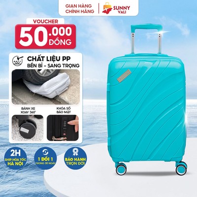 Vali kéo SUNNY PP11 - Nhựa PP chống vỡ tuyệt đối, khóa hải quan TSA  xách tay, kí gửi (size 20-24)