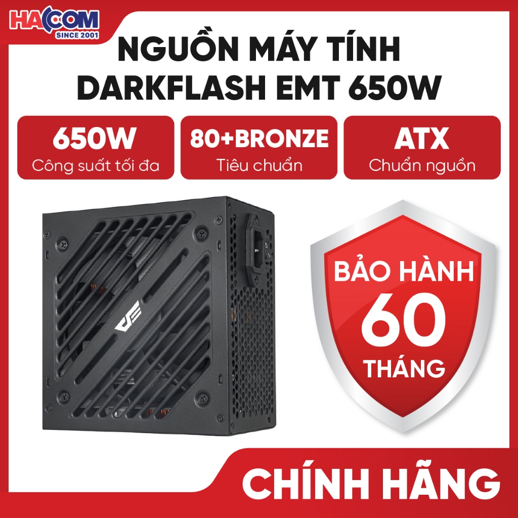 Nguồn Máy Tính DARKFLASH PMT750/850/1050 GOLD - 750W (80 Plus Gold/ATX3.1/PCI-e 5.1/Full Modular)