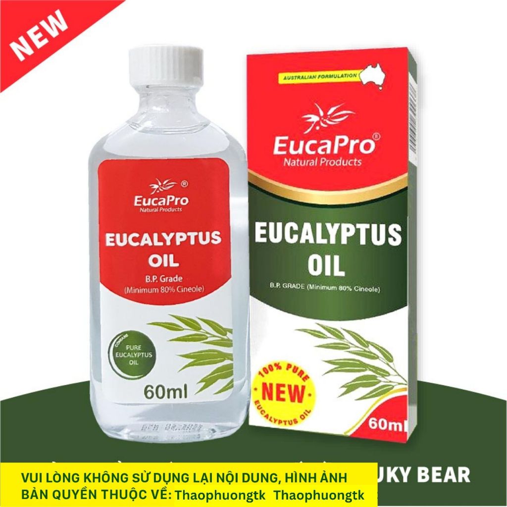 Tinh Dầu Khuynh Diệp Eucapro 60ml, Hỗ Trợ Giữ Ấm, Xông Mũi, Thư Giãn Da Euky Bear / Kangaroo úc