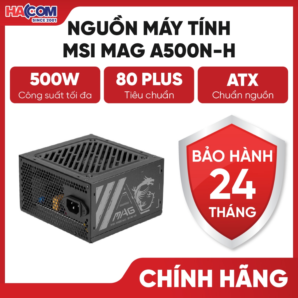 Nguồn MSI PRO 500W/650W/750W/850W/1000W PCIE5 - 1000W (80 Plus Platinum/Plus gold/Plus Silver)