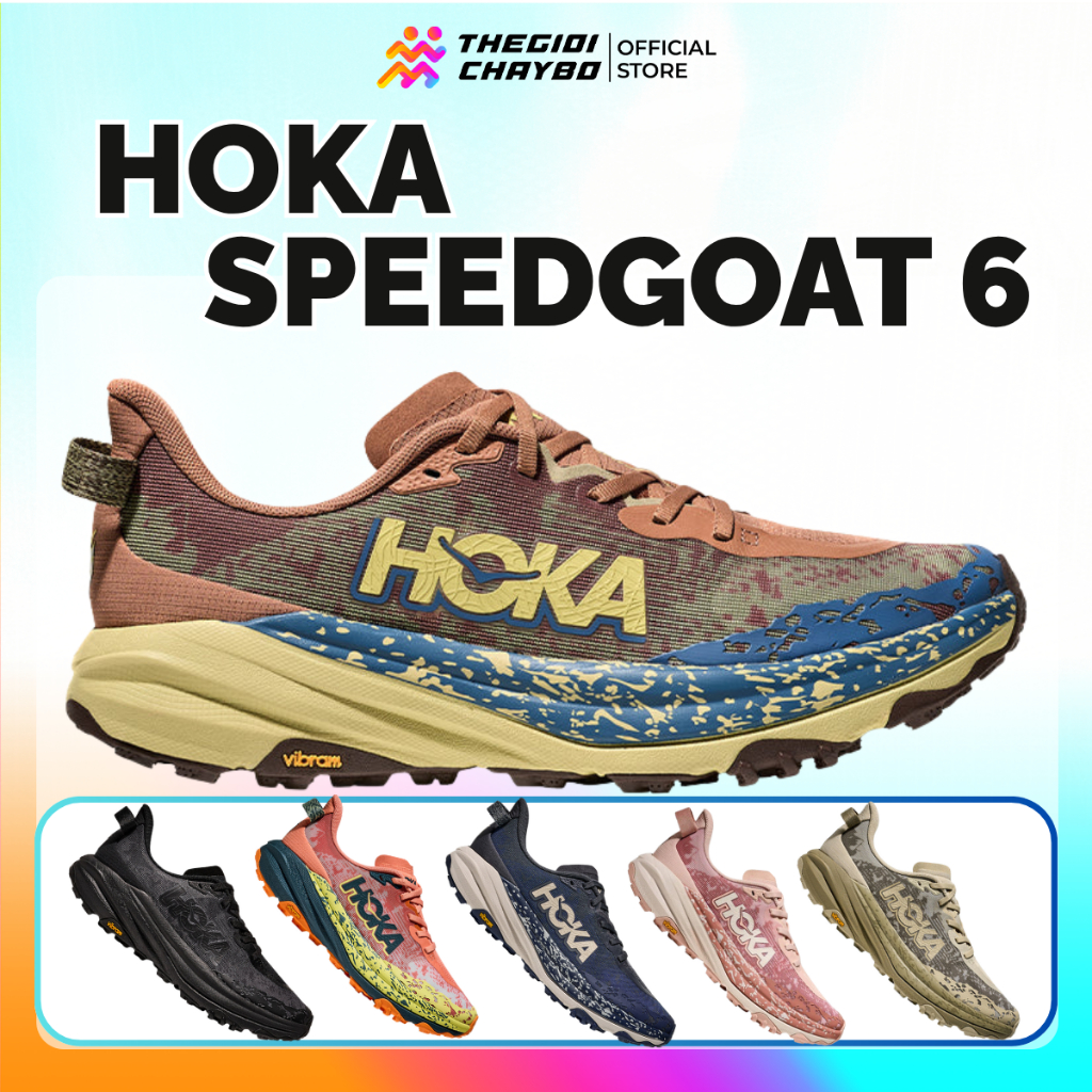 [Voucher 25%] Giày Chạy Trail Nam Nữ HOKA Speedgoat 6 Chính Hãng - Giày Leo Núi Nhẹ, Đế Bám Tốt
