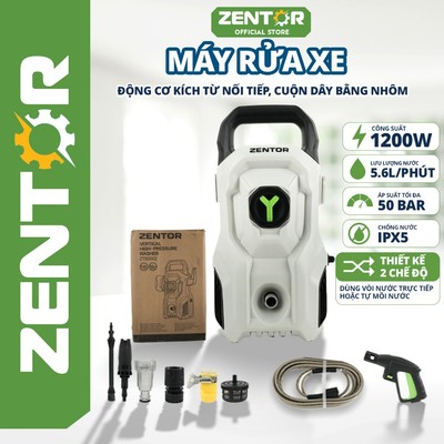 [Hỏa Tốc] Máy rửa xe cao áp ZENTOR chính hãng - Máy rửa xe áp lực cao công suất 1200W dạng đứng