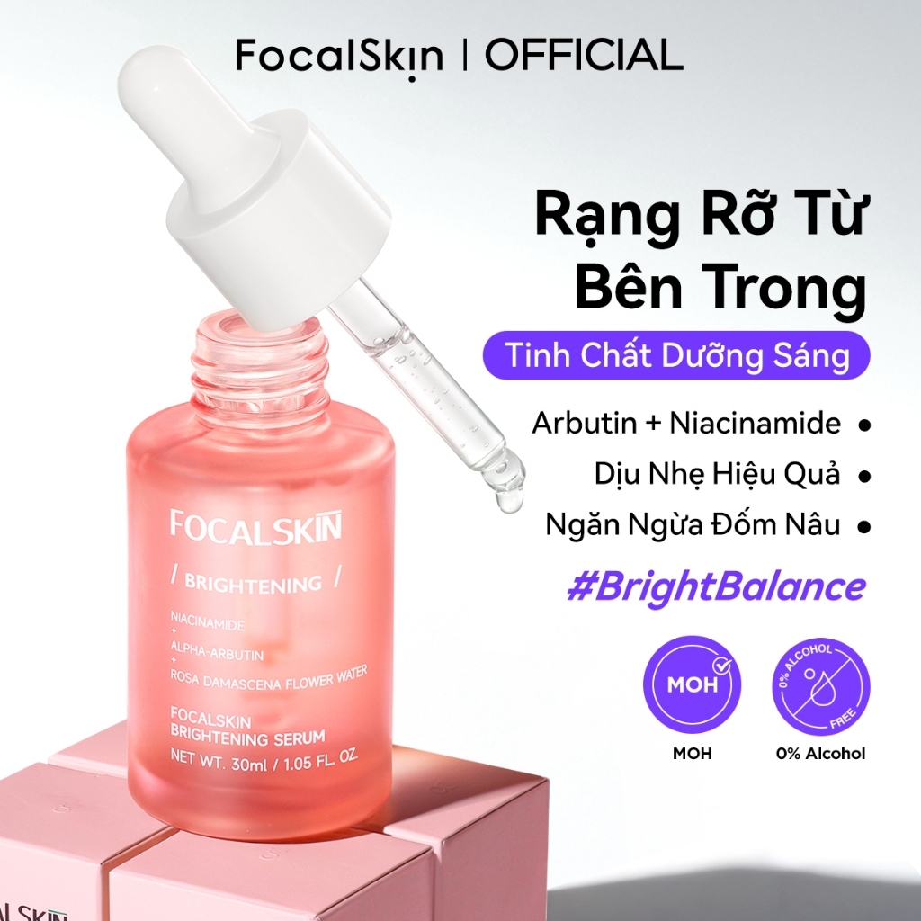 FOCALSKIN Serum Dưỡng Trắng Da Mờ Thâm Mụn Gấp Đôi Vitamin C + Niacinamide B3 +  Alpha Arbutin 30ml