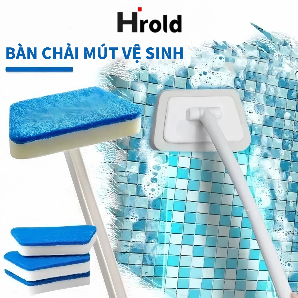 Chổi Kèm Bông Mút Cọ Nhà Tắm Chà Sàn Nhà Tắm, Tường Gạch, Kính Có Cán Dài Có Thể Với Trên Cao