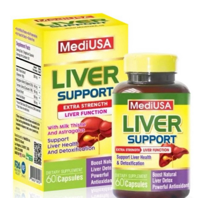 Hỗ trợ tăng chức năng gan MediUSA Liver Support hộp 60 viên