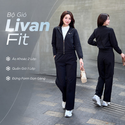 Bộ Gió Nữ Livan Fit, Áo Khoác Gió 2 Lớp Hoặc Quần Gió 1 Lớp, Thể Thao Năng Động Thoải Mái