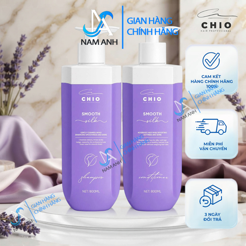 Cặp dầu gội CHIO SILKY & SMOOTH  800 ML