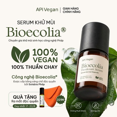 Lăn Nách Thuần chay APi Vegan Bioecolia 25ml Serum Khử Mùi Hôi Nách Công Nghệ Vi Sinh Pháp Không thâm sạm, Không Ố Vàng