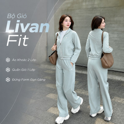Bộ Gió Nữ Livan Fit, Áo Khoác Gió 2 Lớp Hoặc Quần Gió 1 Lớp, Thể Thao Năng Động Thoải Mái