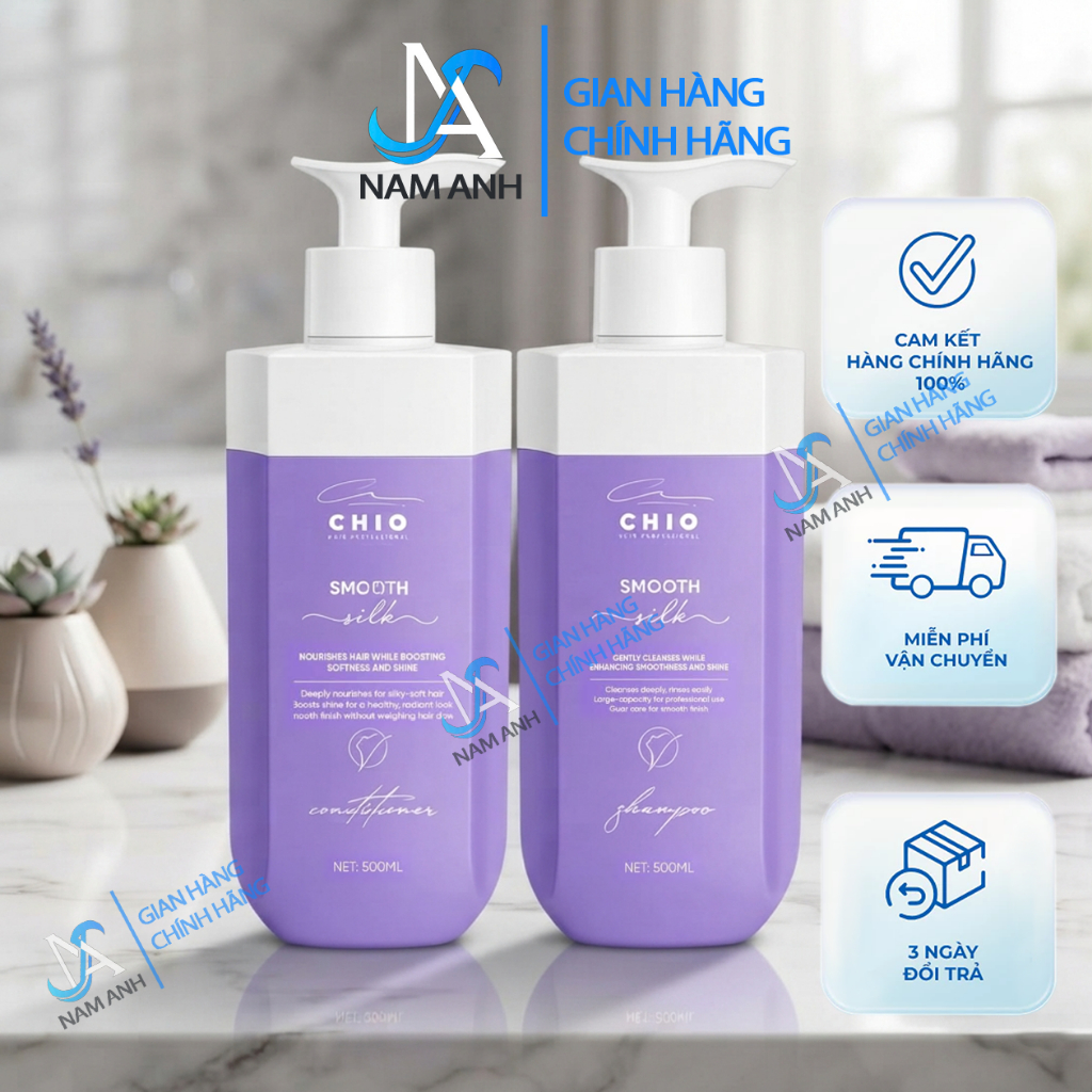 Cặp Dầu Gội CHIO SILKY & SMOOTH  500 ML