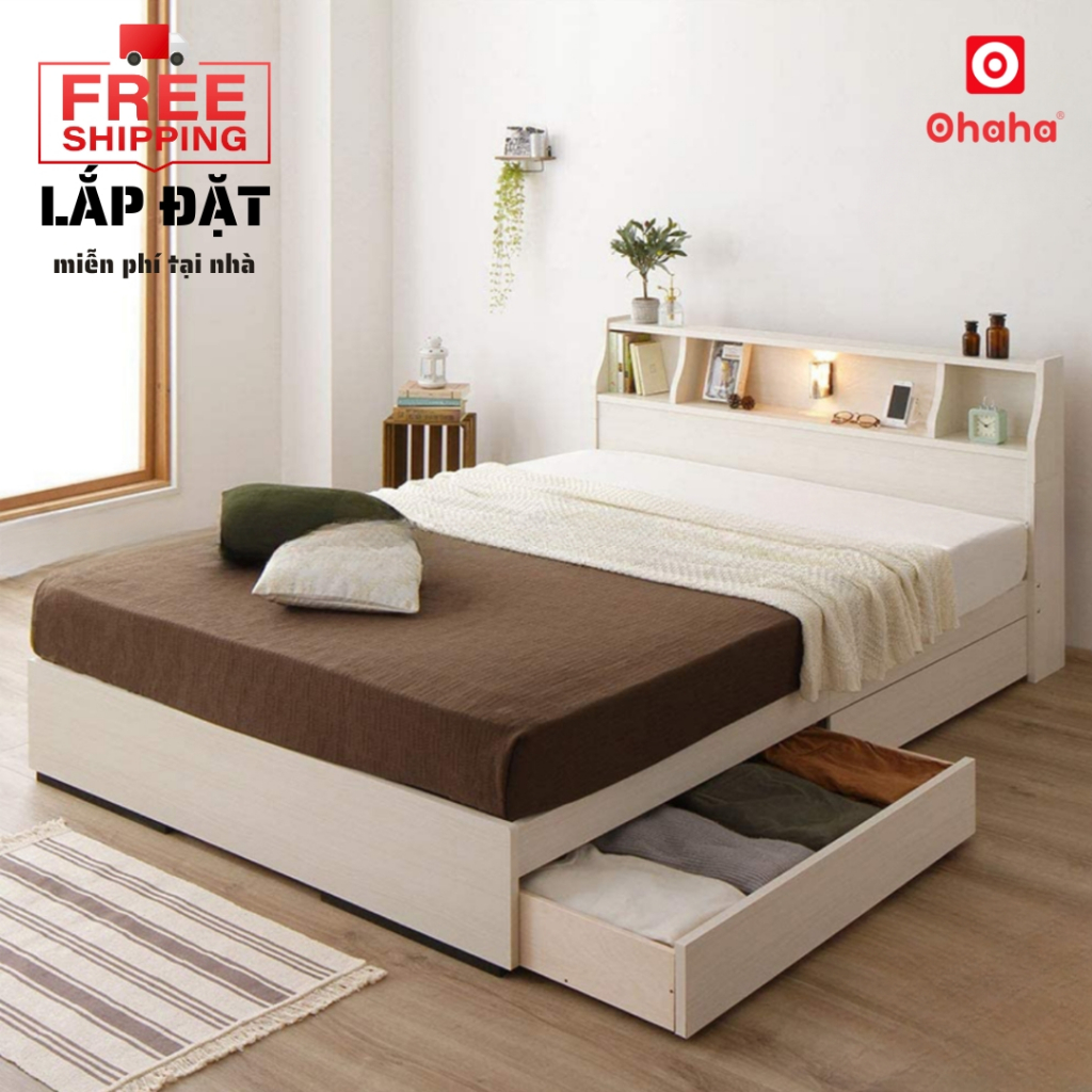 Giường Ngủ Gỗ Công Nghiệp Cao Cấp Ohaha - GC013 - Nhiều Màu