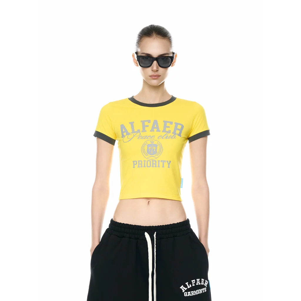 ÁO "ALFAER" WMNS PRIORITY BABY FIT T-SHIRT - YELLOW