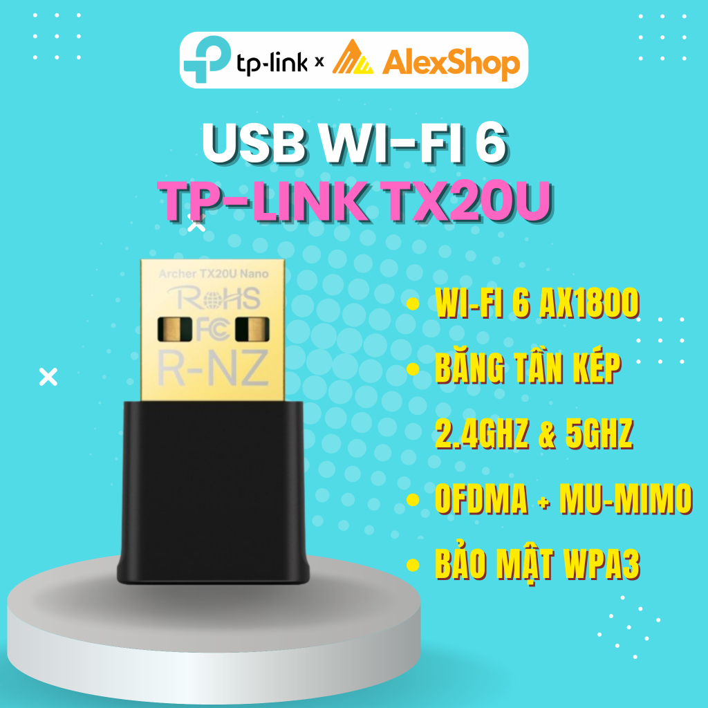 [AX1800] USB WiFi 6 Archer TX20U Nano Không Dây Wi-Fi 6 AX1800 - Chính Hãng