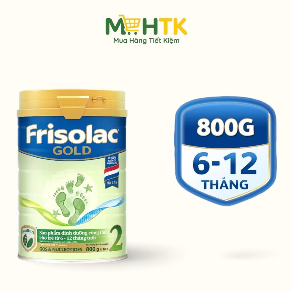 Sữa bột Frisolac Gold 2 cho trẻ từ 6 - 12 tháng tuổi 800g