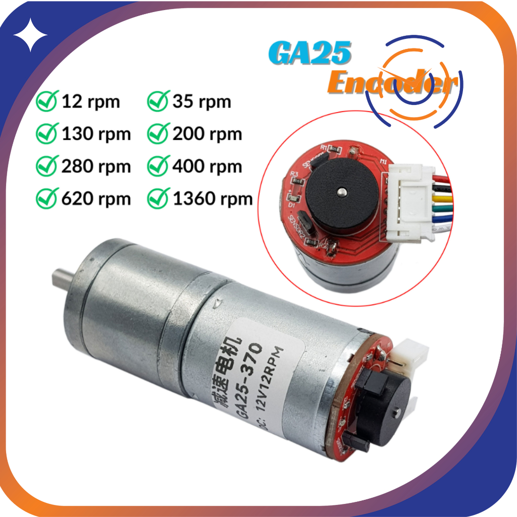 Động cơ DC giảm tốc GA25 Encoder – Motor GA25 có Encoder chính xác