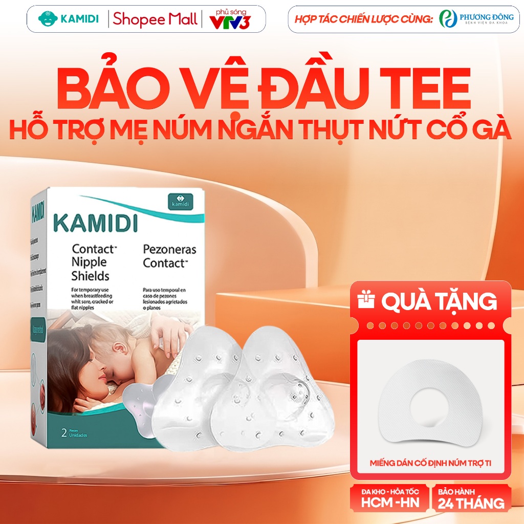 Núm Trợ Ti Kamidi Chất Liệu Silicon Co Dãn Mềm Mại Bảo Vệ Đầu Ngực Cho Mẹ Và Hỗ Trợ Cho Bé Ti Song S