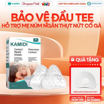 Núm Trợ Ti Kamidi Chất Liệu Silicon Co Dãn Mềm Mại Bảo Vệ Đầu Ngực Cho Mẹ Và Hỗ Trợ Cho Bé Ti Song Song Bình Sữa