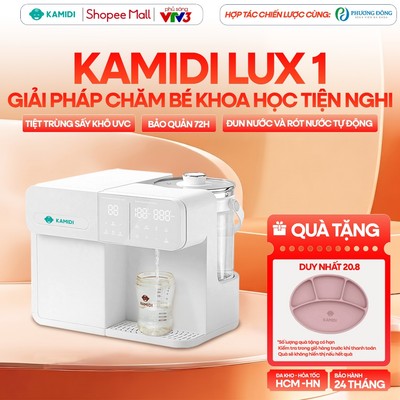 Máy Tiệt Trùng UV Bình Sữa kamidi Lux 1 Lấy Nước Tự Động Tích Hợp Đun Nước Pha Sữa Cho Bé