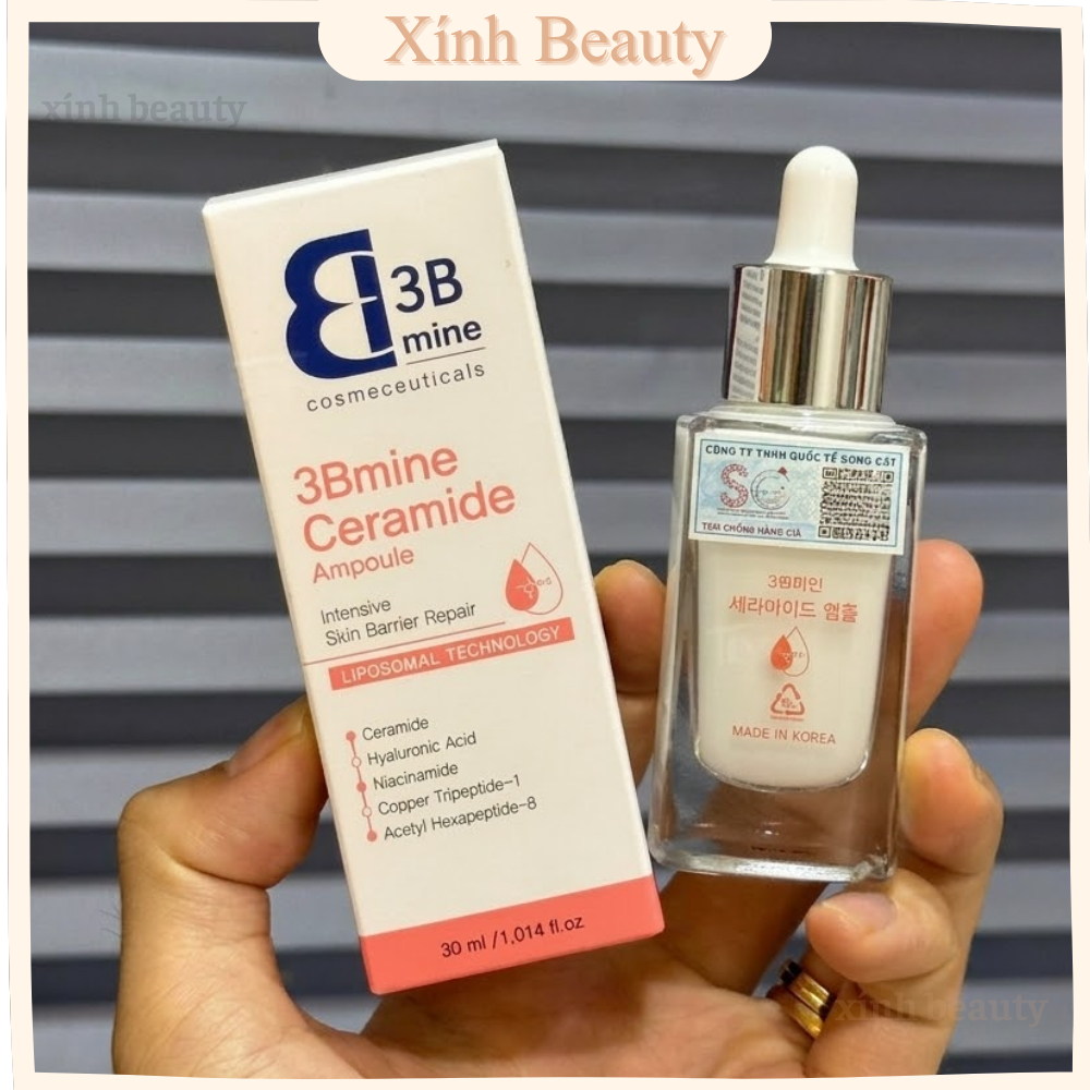 Tinh Chất 3Bmine Ceramide Ampoule 30ml Phục Hồi Da Nhạy Cảm Cấp Ẩm Sau Treatment