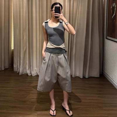 làminapparel - COLOR BLOCK TWIST DETAIL TOP