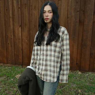 làminapparel - NECK STRAP PLAID SHIRT