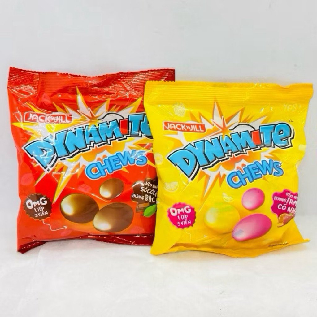 Kẹo Nhai DYNAMITE CHEWS 3 Viên Vị Socola Bạc hà, Vị Trái Cây Hương Vị Thơm Ngon