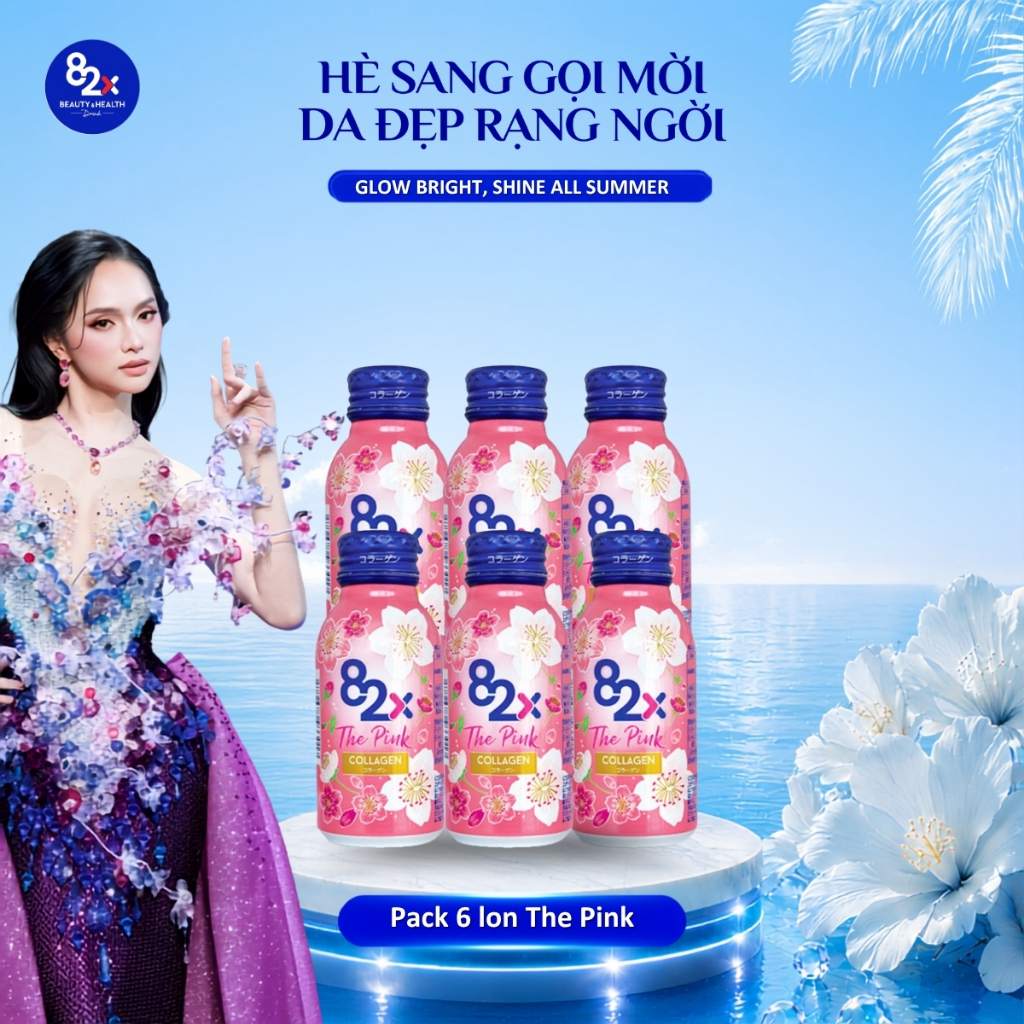 [Combo 6 lon] Thực Phẩm Bảo Vệ Sức Khoẻ Collagen 82X The Pink (100ml/ lon)