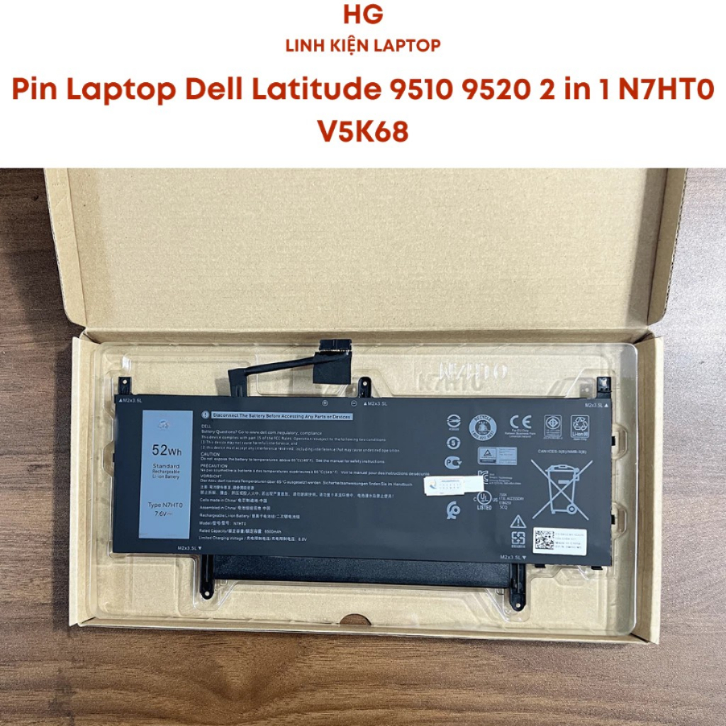 Pin dùng cho Laptop Dell Latitude 9510 9520 2 in 1 N7HT0 V5K68