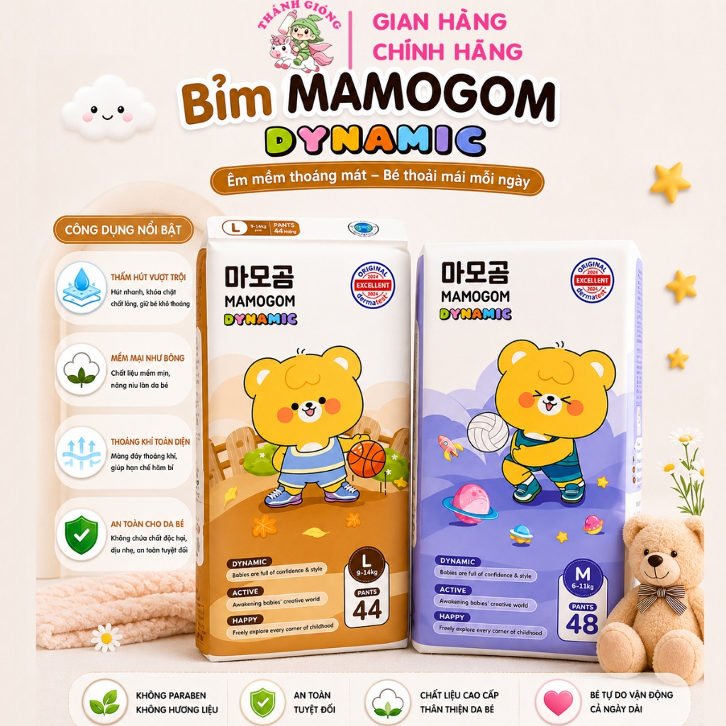 Tã Bỉm MAMOGOM Dynamic chính hãng đủ size cho bé