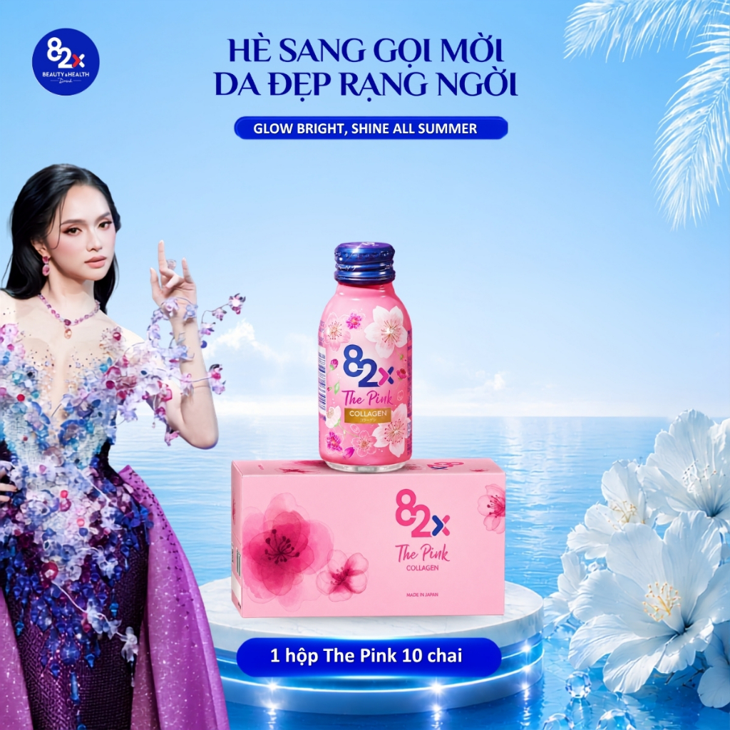 [Live x 82X] 1 Hộp Thực Phẩm Bảo Vệ Sức Khoẻ Collagen 82X The Pink 100mlx10 (10 Lon/Hộp)