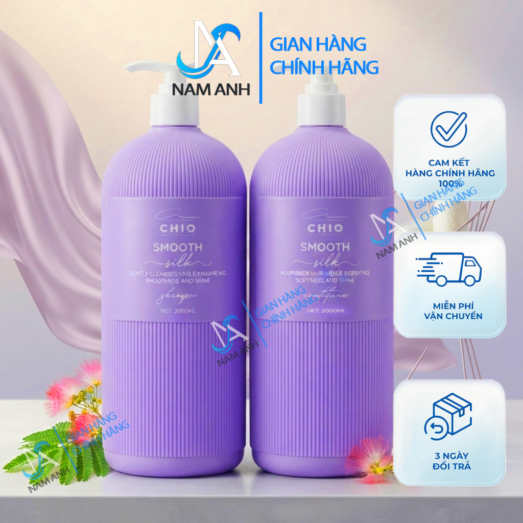 Cặp dầu gội CHIO SILKY & SMOOTH 2000ML