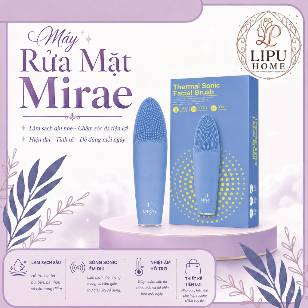 Máy Rửa Mặt MIRAE - Chính Hãng Bảo Hành 1 Năm - MIRAE THERMAL SONIC FACIAL BRUSH - Mới 100%