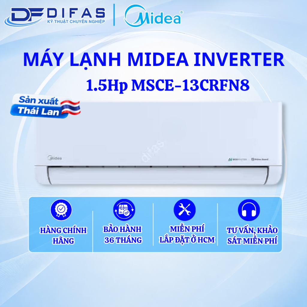 Máy lạnh MIDEA INVERTER 1.5HP MSCE-13CRFN8
